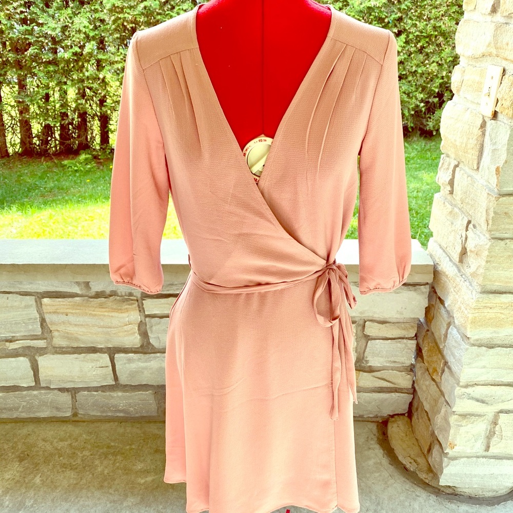 Pink wrap dress from Only.
